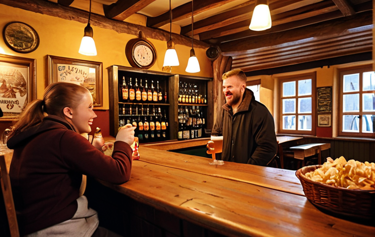 **

Prompt: A cozy, rustic Latvian pub interior. Focus on warm lighting, wooden furniture, and a friendly bartender pouring a frothy, golden "Līvu" beer. In the background, patrons are enjoying conversation and traditional Latvian snacks. Emphasize the inviting and authentic atmosphere.

**